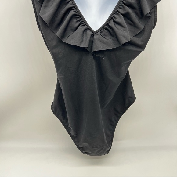 Zara Black Textured V-Neck Top - Picture 6 of 8